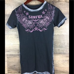 Sinful graphic short sleeve women’s size M